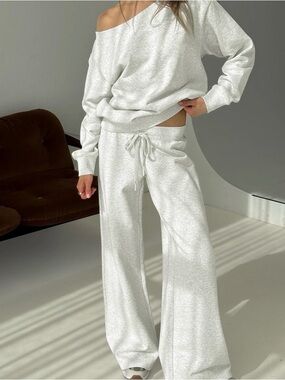 Princess Polly Lounge Set - Light Heather Cream
